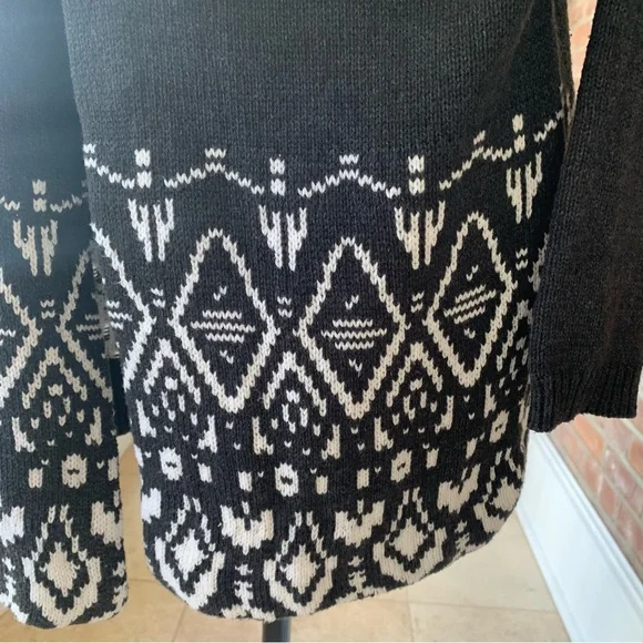 🏷️ Old Navy Border Stitch Geometric Open Front Cozy Cardigan S - Picture 4 of 10